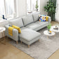 Scandinavian 30.7 " H Faux Leather Square Arm Sofa & Chaise with storage