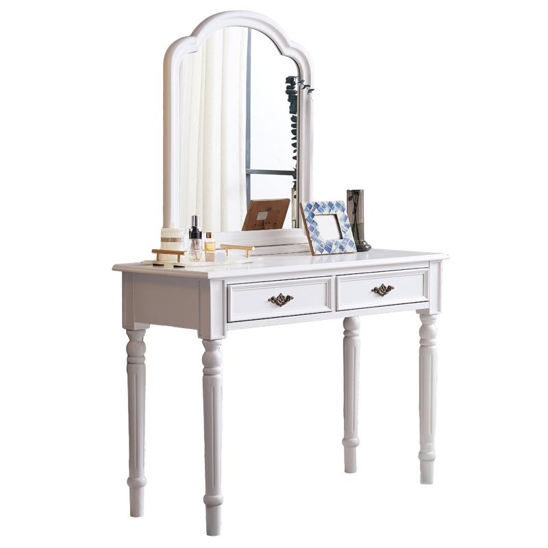 29,9 "hoher 2-DRAWER-Vanity Make-up-Tisch Set Victorian Wood Dresser in Weiß