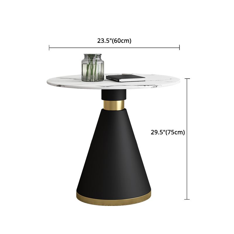 Glam Round Dinette Set 1/2/4/5 Pieces Black Dining Table Set with White Sintered Stone Top Clearhalo 'Dining Room Sets' 'Dining Tables & Seating' 'dining_room_set' 'furn' 'furn_dining_room_set' 'Furniture' 'furniture_dining_room_set' 'Kitchen & Dining Furniture' 1200x1200_1d6d3fad-7a1f-47d4-8f69-efd748d1279e