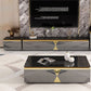 Glas- en houten tv -mediaconsole met laden Glam TV Stand Console