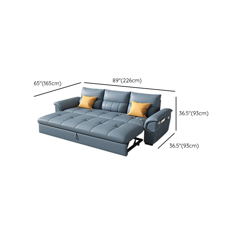 Stainless Steel Blue Genuine Leather Living Room Flared Arm Sofa Clearhalo 'furn' 'furn_sofas' 'Furniture' 'Living Room Furniture' 'Sofa' 'sofas' 1200x1200_1d6d7a7e-01cf-413e-93ff-964d90b9eb19
