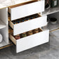 Glam Style Credenza Stone Buffet crédenza avec des tiroirs et des armoires