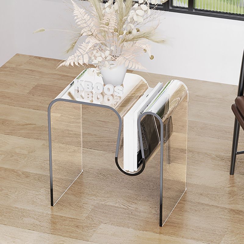 Plastic Sled End Table Rectangular Corner Table for Living Room