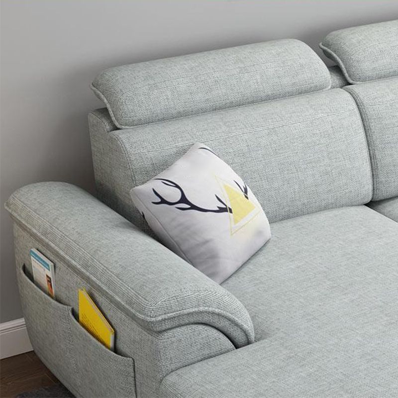 Nordic Style Sofa Bed Solid Wood Frame Multicolor Option with Pocket Storage Sofa