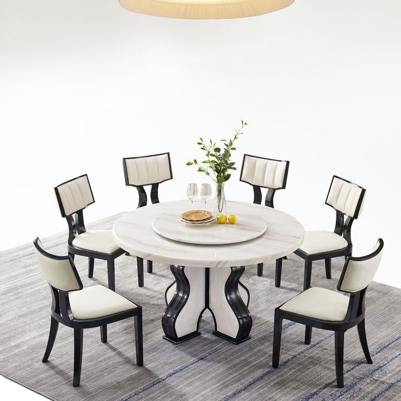 Round Table Convertible Dining Table for Kitchen Dining Room Clearhalo 'Dining Tables & Seating' 'Dining Tables' 'dining_table' 'furn' 'furn_dining_table' 'Furniture' 'Kitchen & Dining Furniture' 1200x1200_1d73fcde-1e9c-429f-a7ee-3d3b5d2e3e86