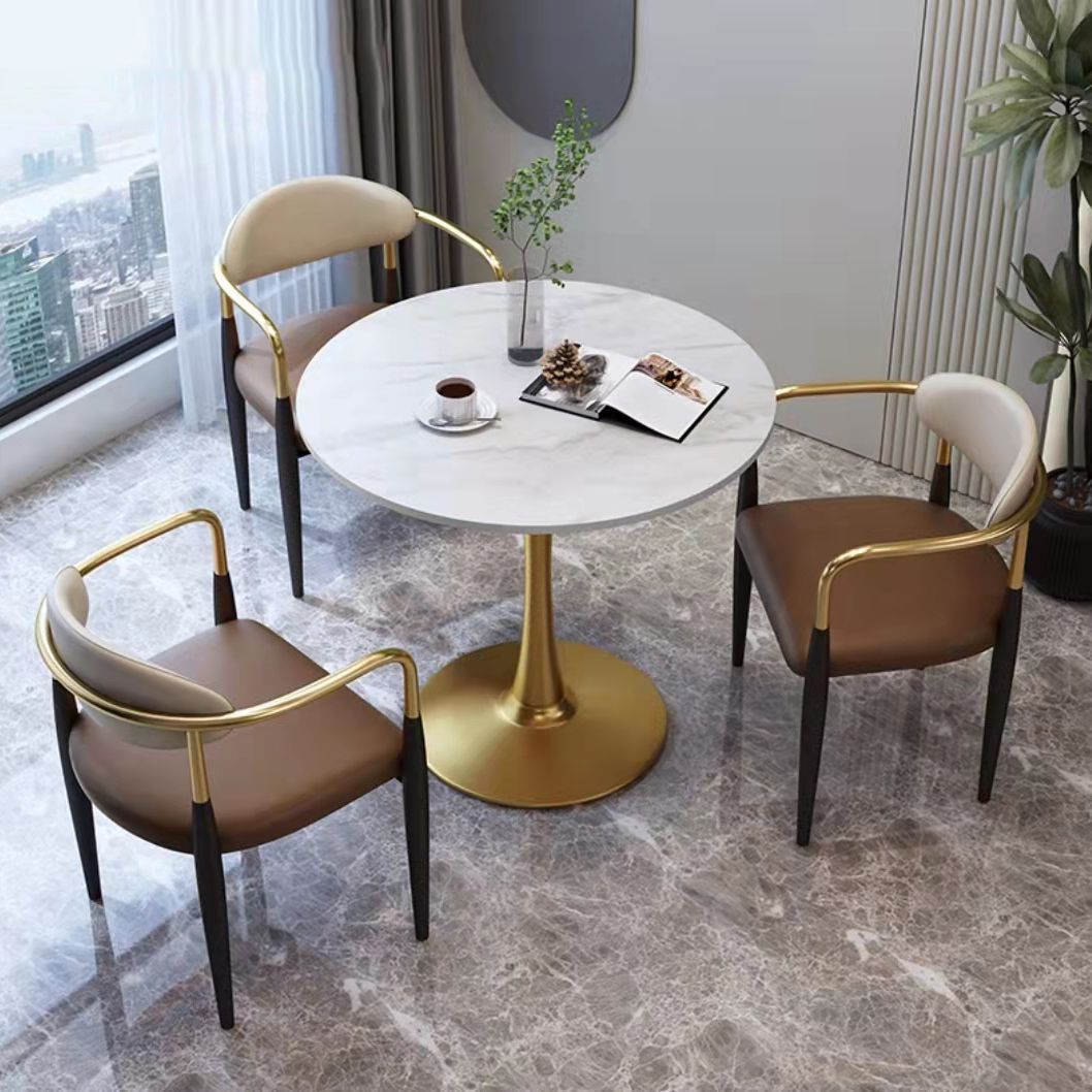 Designer Style Leather Arm Chair Matte Finish Open Back Dining Chair (Set of 2) Clearhalo ' kitchen&dining_furn' 'Dining Chairs' 'Dining Tables & Seating' 'dining_chair' 'furn' 'furn_dining_chair' 'Furniture' 'furniture_dining_chair' 'Kitchen & Dining Furniture' 'kitchen' 1200x1200_1d747c2d-38bf-45e9-926f-a1b4d40a5ccd