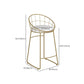 Contemporary Backrest Bar Stools Metal Barstool with Gold Footrest