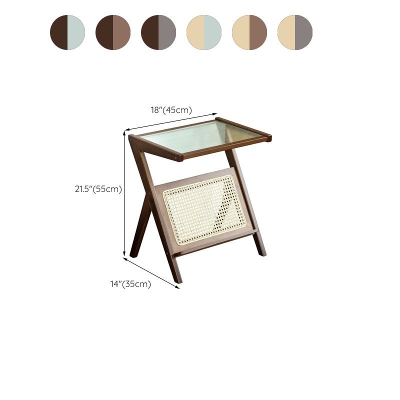 13 "breiter Beistelltischglas rechteckiger Akzent -Beistelltisch mit Lagerung