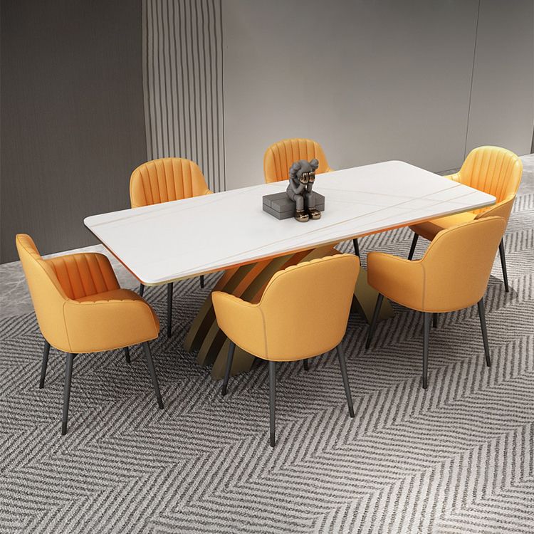 Glam Rectangle Shape Dining Table Sintered Stone Top Standard Dining Table for Kitchen Clearhalo ' dining_table' 'Dining Tables & Seating' 'Dining Tables' 'furn' 'furn_dining_table' 'Furniture' 'furniture_dining_table' 'Kitchen & Dining Furniture' 'kitchen&dining_furn' 'kitchen' 'kitchen_dining_table' 1200x1200_1d756da7-891d-4f3e-9953-9a6c1a8cf01f