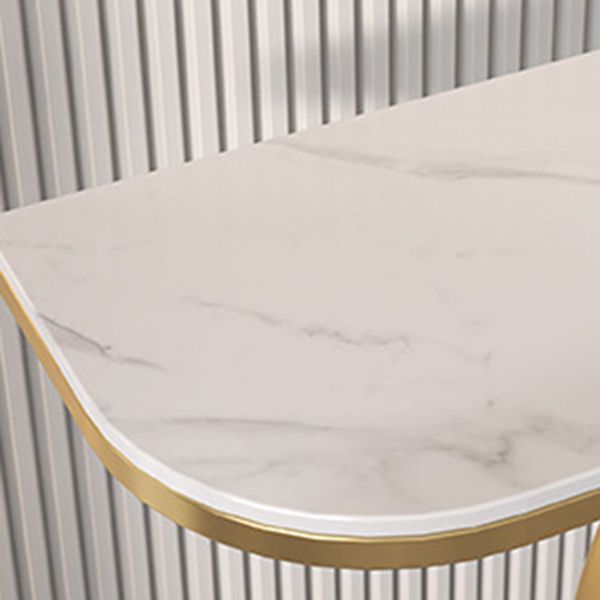 Glam Stone Console Table Stain Resistant Accent Table for Hall