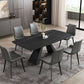 Contemporary Rectangle Table Set 1/5/6/7 Pieces Dining Set for Restaurant