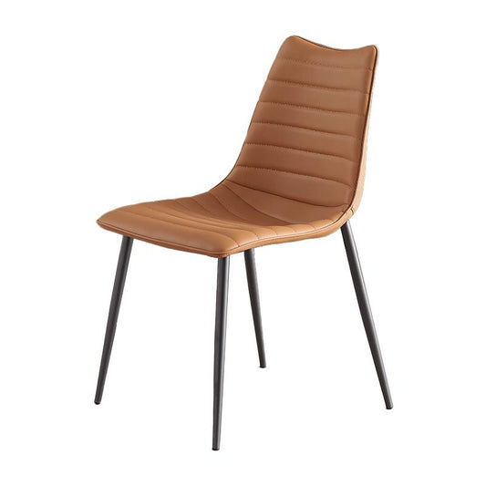 Chaise de salle à manger de style moderne chaise sans bras avec des jambes en métal pour la cuisine