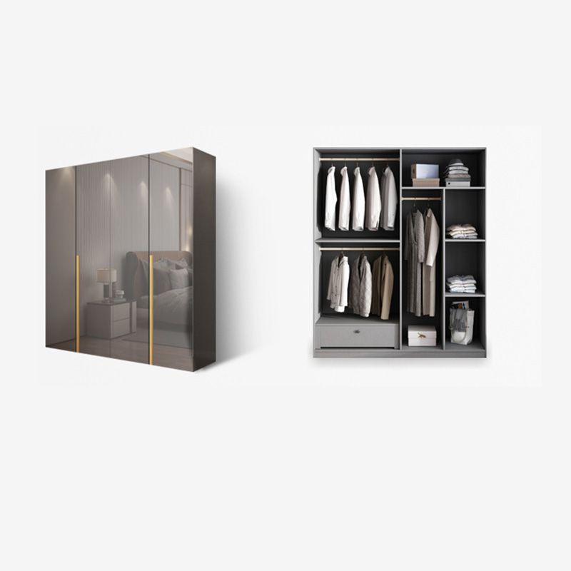 Slaapkamer Moderne opbergkast houten garderobe kast met kledingstaaf