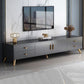 Consola de TV con almacenamiento cerrado, mueble de madera estilo Glam, con cajones y puertas