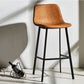 Indoor Leather Counter Chair Bucket Footrest Industrial Counter & Bar Stool