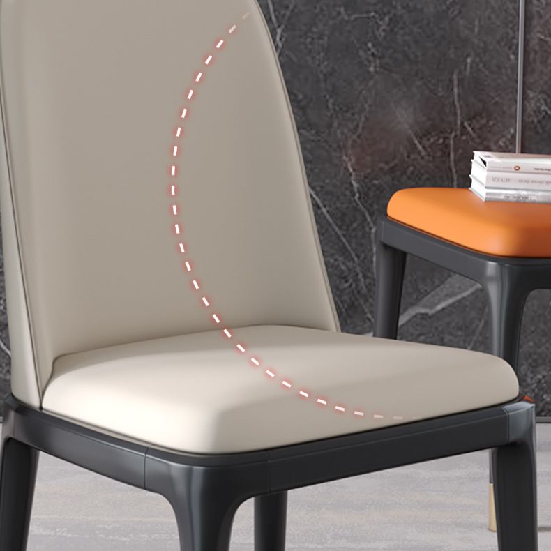 Industrial Home Parsons Side Chair Matte Finish Leather Dining Chair Clearhalo 'Dining Chairs' 'Dining Tables & Seating' 'dining_chair' 'Furniture' 'furniture_dining_chair' 'Kitchen & Dining Furniture' 1200x1200_1d7a061e-adb2-40cf-b98c-33502139294a