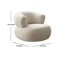 Beige Recessed Arm Curved Sofa for Apartment Contemporary Sofa