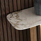 14 inch Wide Glam Accent Table Rectangle Stone Console Table for Hall