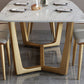 Nordic Glam Rectangle Sintered Stone Table Set 1/2/5/6/7 Pieces Dining Set
