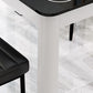 Rectangle Dining Table Modern White and Black in Glass Table for Kitchen
