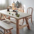 Rectangle Pine Solid Wood Table in Nature Modern Dining Table with ...
