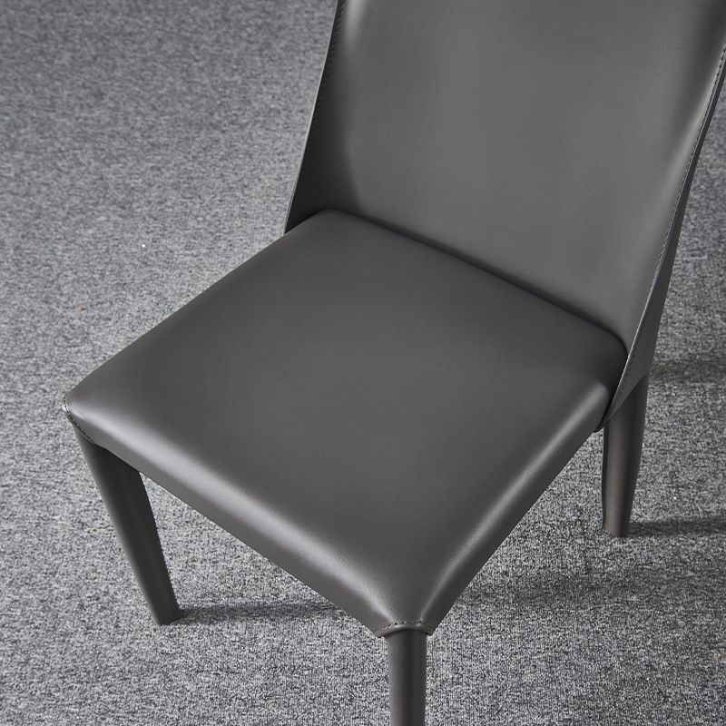 インダストリアルフェイクレザーダイニングチェア屋内外屋の腕のない椅子