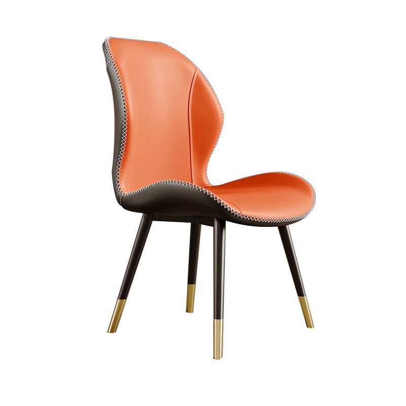 Glam Style Chair Leather Wingback Dining Chair for Kitchen Use Clearhalo 'Dining Chairs' 'Dining Tables & Seating' 'dining_chair' 'furn' 'furn_dining_chair' 'Furniture' 'Kitchen & Dining Furniture' 1200x1200_1d7f9401-1e88-4263-a637-2b6db52576ae