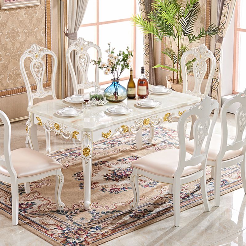 Rectangle Dining Room Collection Marble 4-foot Dining Table for Dining Room Clearhalo ' dining_table' 'Dining Tables & Seating' 'Dining Tables' 'furn' 'furn_dining_table' 'Furniture' 'furniture_dining_table' 'Kitchen & Dining Furniture' 'kitchen&dining_furn' 'kitchen' 'kitchen_dining_table' 1200x1200_1d804c98-34e0-40de-a031-3a2984024551