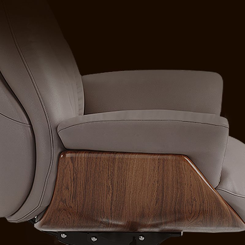 Silla de oficina moderna de la oficina deslizante de cuero sin brazo de cuero ajustable altura de altura con ruedas