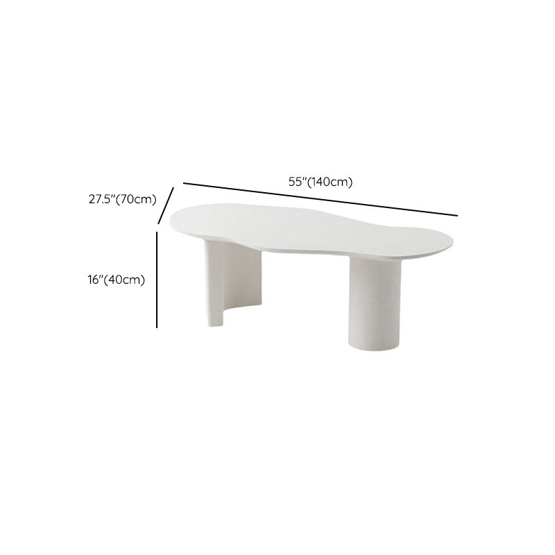 Scandinavian White Cocktail Table with Free Form Top in Solid Wood Clearhalo 'Coffee & Accent Tables' 'Coffee Tables' 'coffee_tables' 'furn' 'furn_coffee_tables' 'Furniture' 'Living Room Furniture' 1200x1200_1d8161d8-5110-4c3f-882e-874a3fe0eb2b