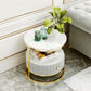 Stone Accent Table Nightstand Open Storage Bedside Cabinet for Bedroom