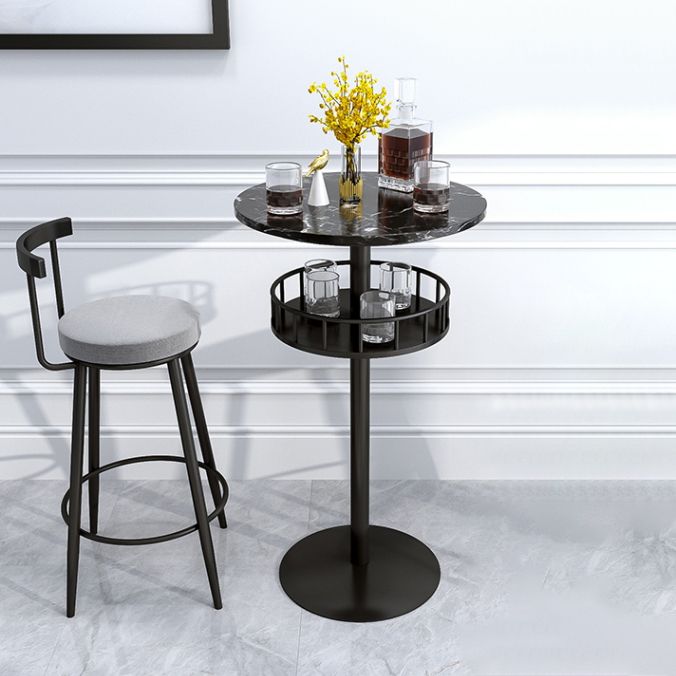 1/2/3 Pieces Industrial Iron Bar Table Set Round Bistro Set with Faux Marble Top Clearhalo 'Bar Furniture' 'furn' 'furn_home_bar_bar_sets' 'Furniture' 'Home Bars & Bar Sets' 'home_bar_bar_sets' 'Kitchen & Dining Furniture' 1200x1200_1d848208-89b0-4d5d-b6bf-6e3f0215bb8d