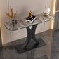 12 Inch Wide Glam Accent Table Half Moon Metal Console Table for Hall