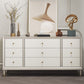 Contemporary Horizontal Double Dresser White/Silver Dresser with Storage for Home