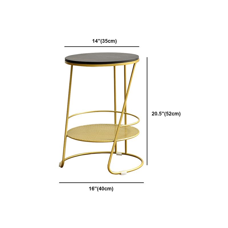 Table de nuit de 18 pouces de haut en métal ouvert en métal 1 étagère avec les jambes