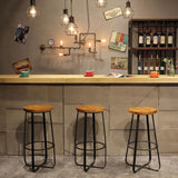 Solid Wood Bar Stool Contemporary Armless Dining Stool with Metal Base Clearhalo 'Bar Furniture' 'Bar Stools' 'bar_stools' 'furn' 'furn_bar_stools' 'Furniture' 'Kitchen & Dining Furniture' 1200x1200_1d8677db-e70c-441a-b6b3-f60854cec59f