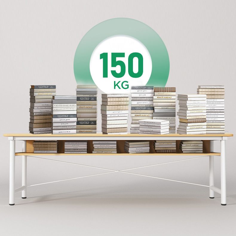 Modern Wooden Office Desk Rectangular Writing Desk with Shelf Clearhalo 'furn' 'furn_office_desk' 'Furniture' 'Office Desks' 'Office Furniture' 'office_desk' 1200x1200_1d878d39-0c73-43db-800c-2e0d42df89dc