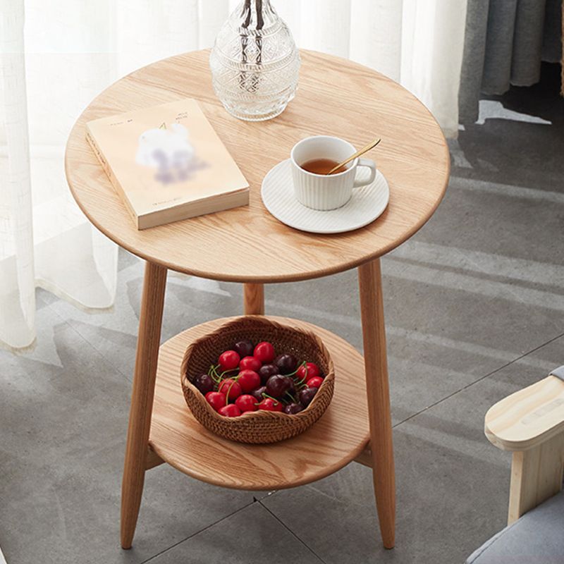 Round Wood Top End Table Tripod Sofa Side End Table in Natural/Brown Clearhalo 'Coffee & Accent Tables' 'End & Side Tables' 'end_side_tables' 'furn' 'furn_end_side_tables' 'Furniture' 'Living Room Furniture' 1200x1200_1d87e7c4-cb5a-4e82-949c-fd419d0e1270