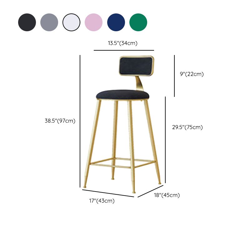 Nordic Style Bar-stool Round Seat Counter Bar Stool with Metal Legs for Home Use Clearhalo 'Bar Furniture' 'Bar Stools' 'bar_stools' 'furn' 'furn_bar_stools' 'Furniture' 'Kitchen & Dining Furniture' 1200x1200_1d888e70-26e2-4de3-a718-de524273d093