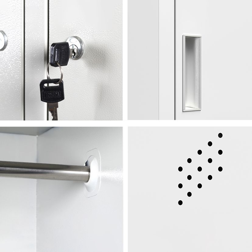 Armoire de rangement en métal moderne gris et noir gris et noir avec portes