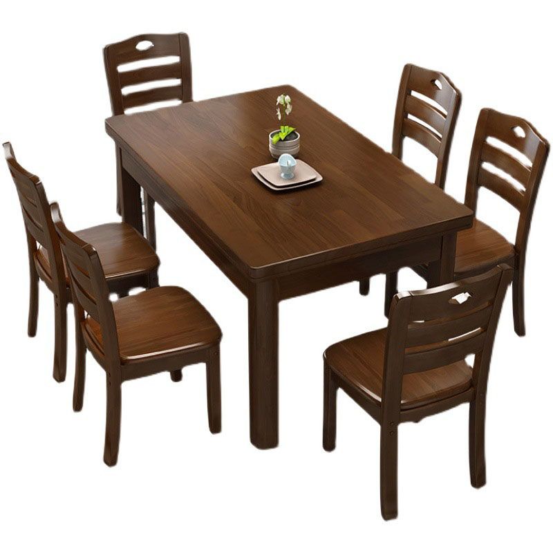 Solid Wood Dining Table Rectangle Dining Table for Dining Room Clearhalo 'Dining Tables & Seating' 'Dining Tables' 'dining_table' 'furn' 'furn_dining_table' 'Furniture' 'Kitchen & Dining Furniture' 1200x1200_1d8908a8-efce-4a11-832b-2e8222836373