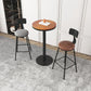 Industrial Armless Backrest Counter Stool Iron Dining Room Bar Stool with Seat and Pedal