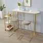 Industrial Style 41.3"H Bar Table Faux Marble White Top Specialty Bistro Table Clearhalo 'Bar Furniture' 'Bar Tables' 'bar_tables' 'furn' 'furn_bar_tables' 'Furniture' 'furniture_bar_tables' 'Kitchen & Dining Furniture' 'kitchen&dining_furn' 'kitchen' 1200x1200_1d8dc898-86f2-403b-87c0-cca48a4f104e