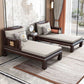 Square Arms Chaise Lounge Chair Gedempte chaise met kussen