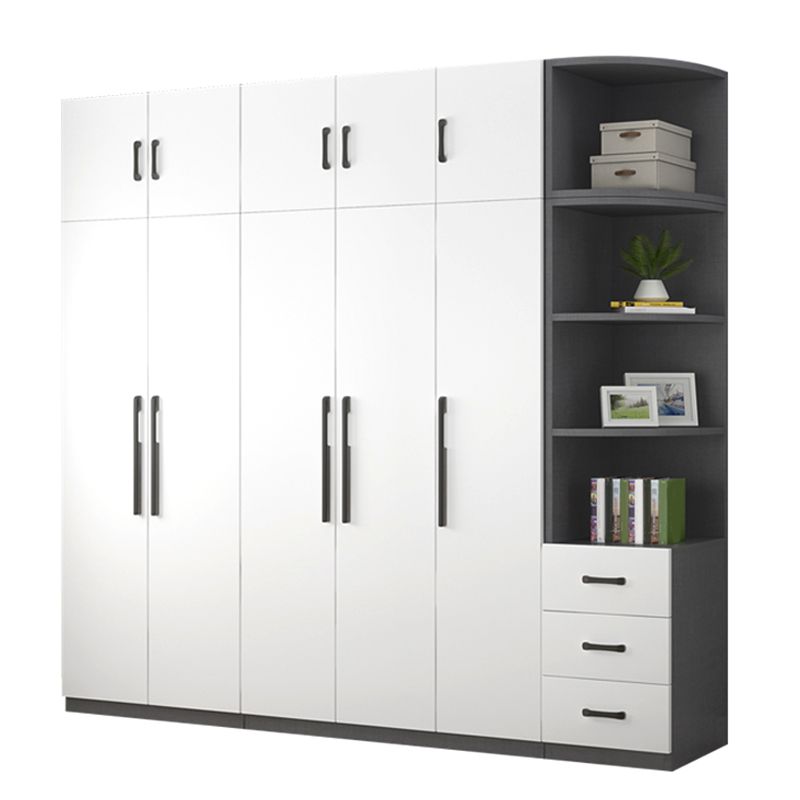 Engineered Wood Wardrobe Cabinet Modern Style Wardrobe Closet with Shelves