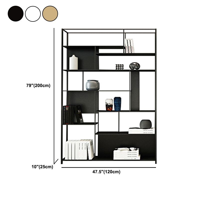 Rectangle Metal Bookshelf Scandinavian Open Bookcase with Shelves Clearhalo 'Bookcases' 'furn' 'furn_bookcases' 'Furniture' 'Office Furniture' 1200x1200_1d8fdd96-f04b-448e-b172-bbddefc8ba80