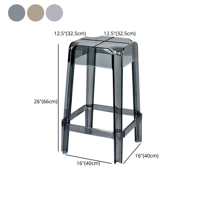 Nordic Plastic Stackable Barstool Simple Indoor Tall Stool with Square Seat Clearhalo 'Bar Furniture' 'Bar Stools' 'bar_stools' 'furn' 'furn_bar_stools' 'furniture_bar_stools' 'Kitchen & Dining Furniture' 'kitchen&dining_furn' 'kitchen' 'kitchen_furn' Furniture' 1200x1200_1d8fef79-084e-4bf7-a30e-e1f02a180c5f