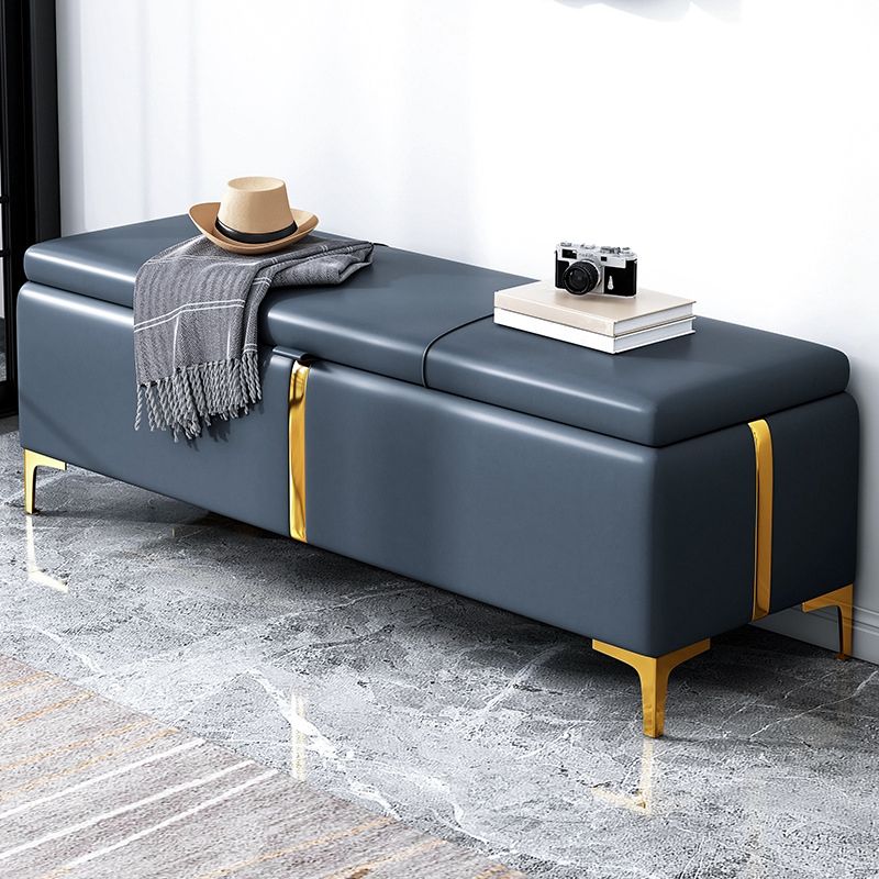 Glam Cushioned Seating Bench 15.4" W Upholstered Ottoman Bench Clearhalo 'Benches' 'Chairs & Seating' 'furn' 'furn_benches' 'Furniture' 'Living Room Furniture' 1200x1200_1d907953-4bfd-47bd-9752-8f007473f30d