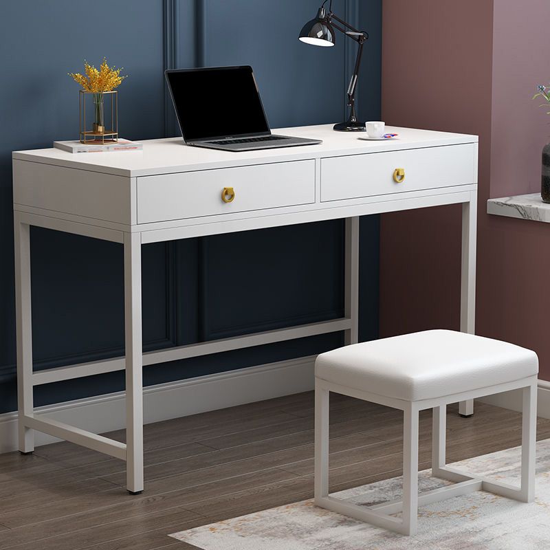 Glam Manufactured Wood Office Desk 19.68" W Home Writing Desk with 2-Drawer Clearhalo 'furn' 'furn_office_desk' 'Furniture' 'Office Desks' 'Office Furniture' 'office_desk' 1200x1200_1d9083e7-fc91-4fba-a05e-176b9197edaa