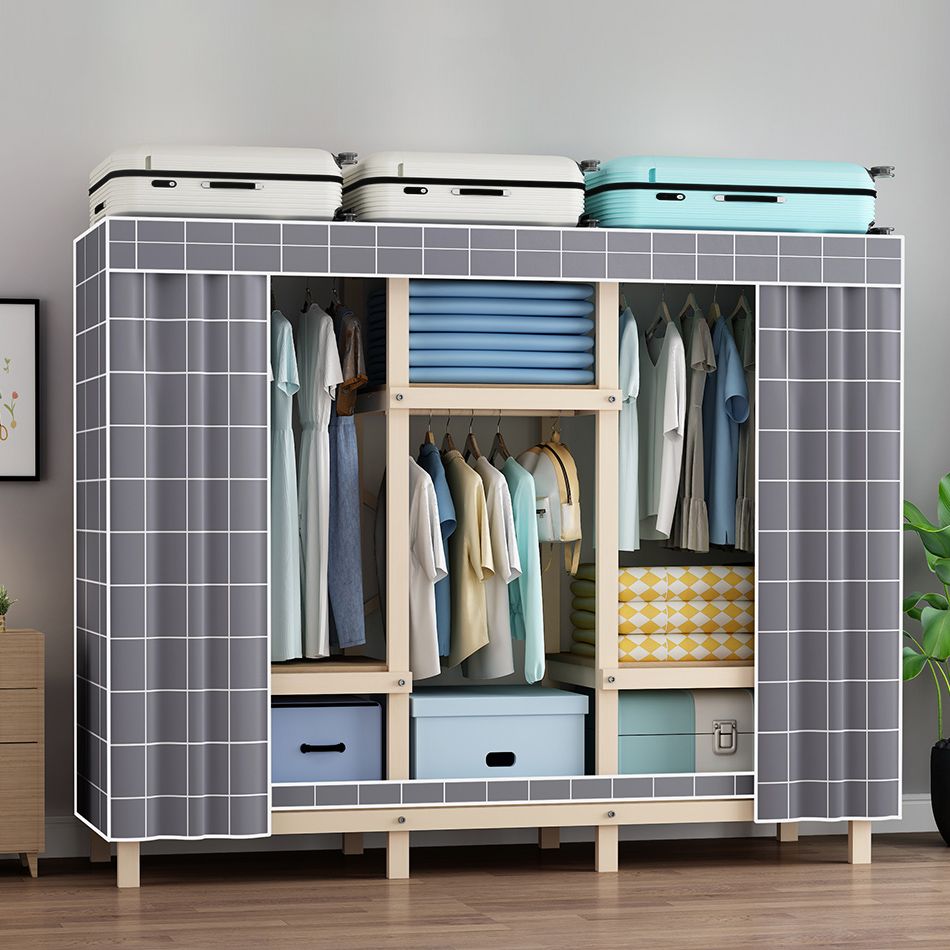 Modern Freestanding Wardrobe Closet Pine Wood Wardrobe Cabinet